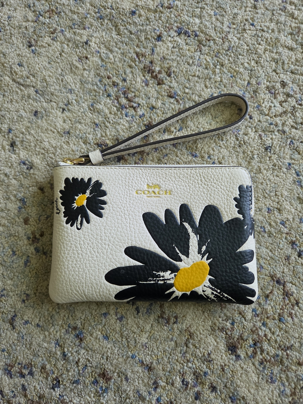 COACH Floral Wristlet - Black & Yellow